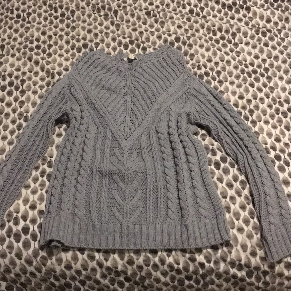 Grey cold shoulder sweater